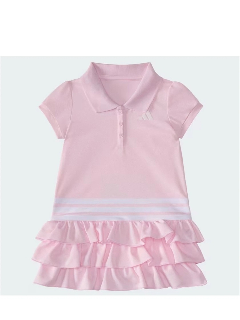 adidas Girls' Light Pink Polo Ruffle Dress
